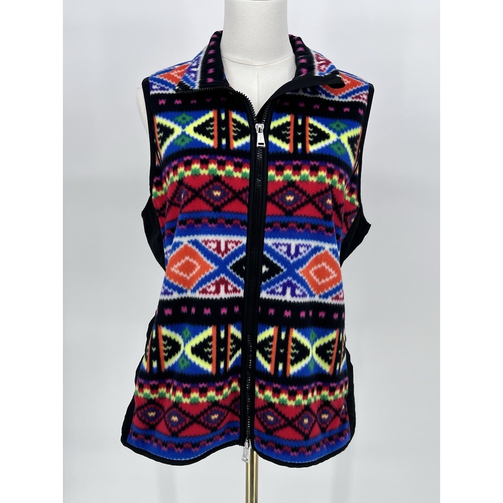 Polo Ralph Lauren Active Fleece Vest‎ Jacket Women L Colorful Aztec Outdoor